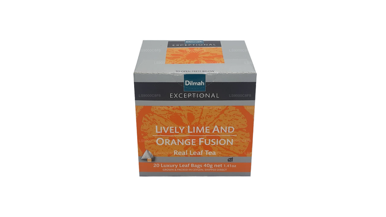 Dilmah Exceptional Lively Lime and Orange Fusion Real Leaf Tea (40 g) 20 Teebeutel