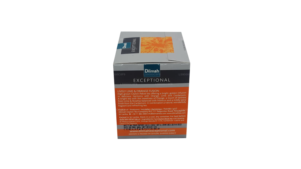 Dilmah Exceptional Lively Lime and Orange Fusion Real Leaf Tea (40 g) 20 Teebeutel