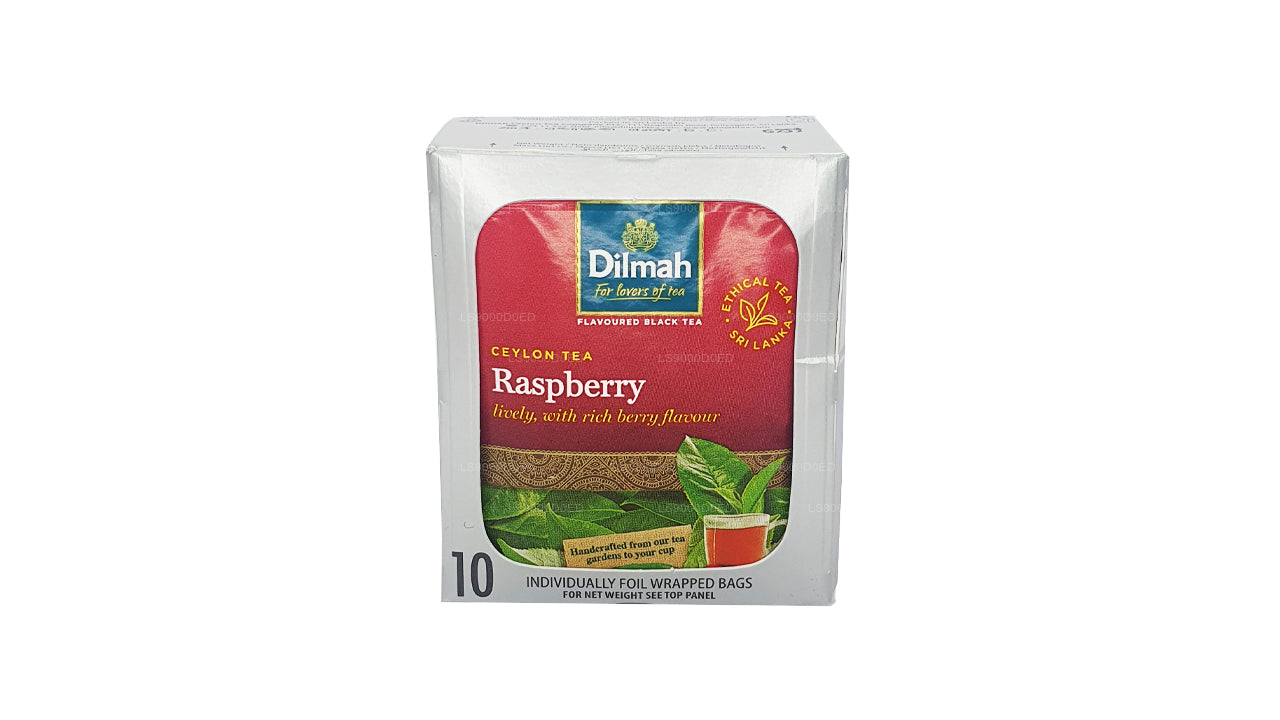Dilmah Himbeertee (20 g), 10 einzeln in Folie verpackte Teebeutel