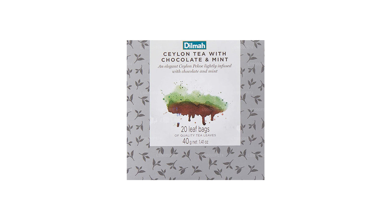 Dilmah Vivid Ceylon Tea mit Schokolade und Minze, Nachfüllpackung (40 g).