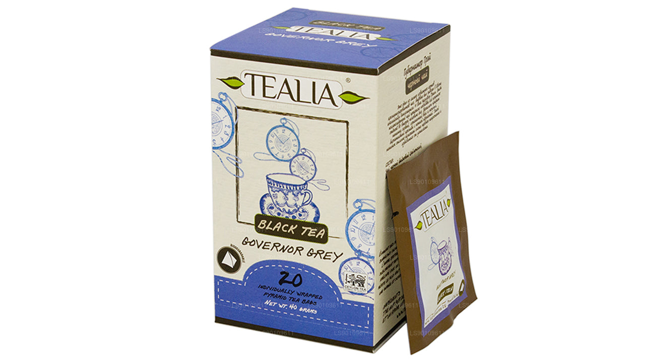 Tealia Govenor Grey – 20 Pyramiden-Umschlagsbeutel (40 g)