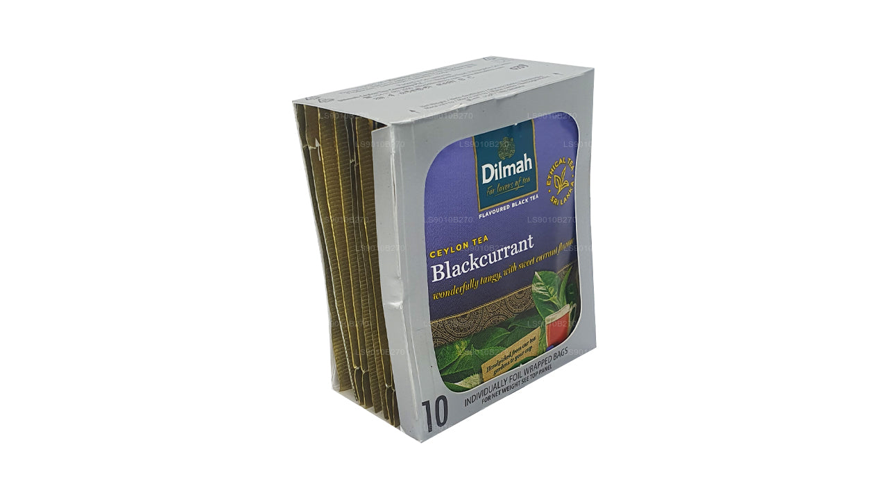 Dilmah Blackcurrent Tea (20 g), 10 einzeln in Folie verpackte Teebeutel