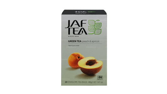 Jaf Tea Pure Green Collection Grüntee Pfirsich und Aprikose (40 g) 20 Teebeutel