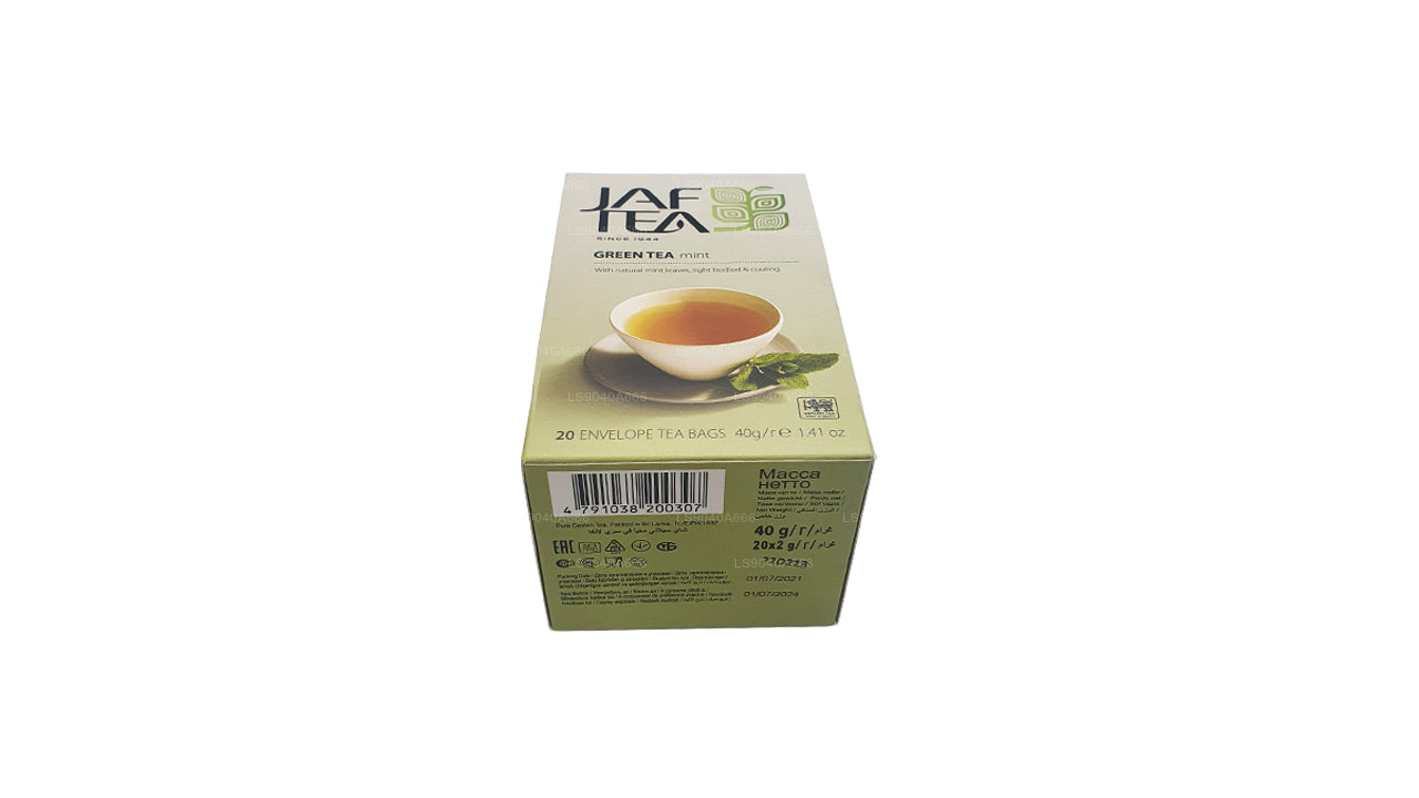 Jaf Tea Pure Green Collection Teebeutel mit Grüntee-Minz-Folie, 40 g