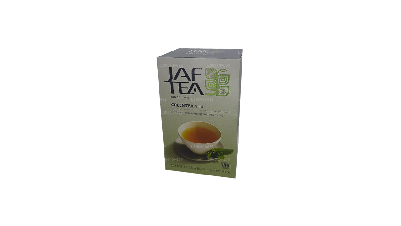 Jaf Tea Pure Green Collection Teebeutel mit Grüntee-Minz-Folie, 40 g