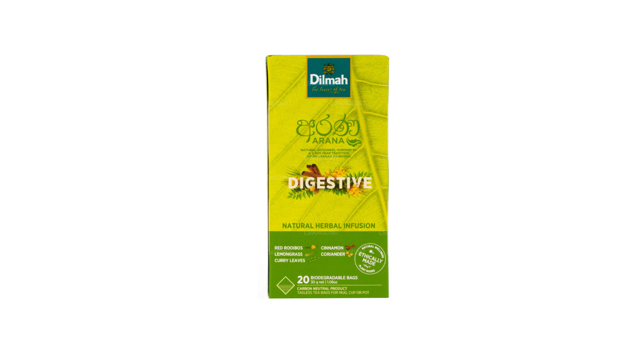 Dilmah Arana Digestive Red Rooibos natürlicher Kräutertee (20 Teebeutel ohne Etikett)