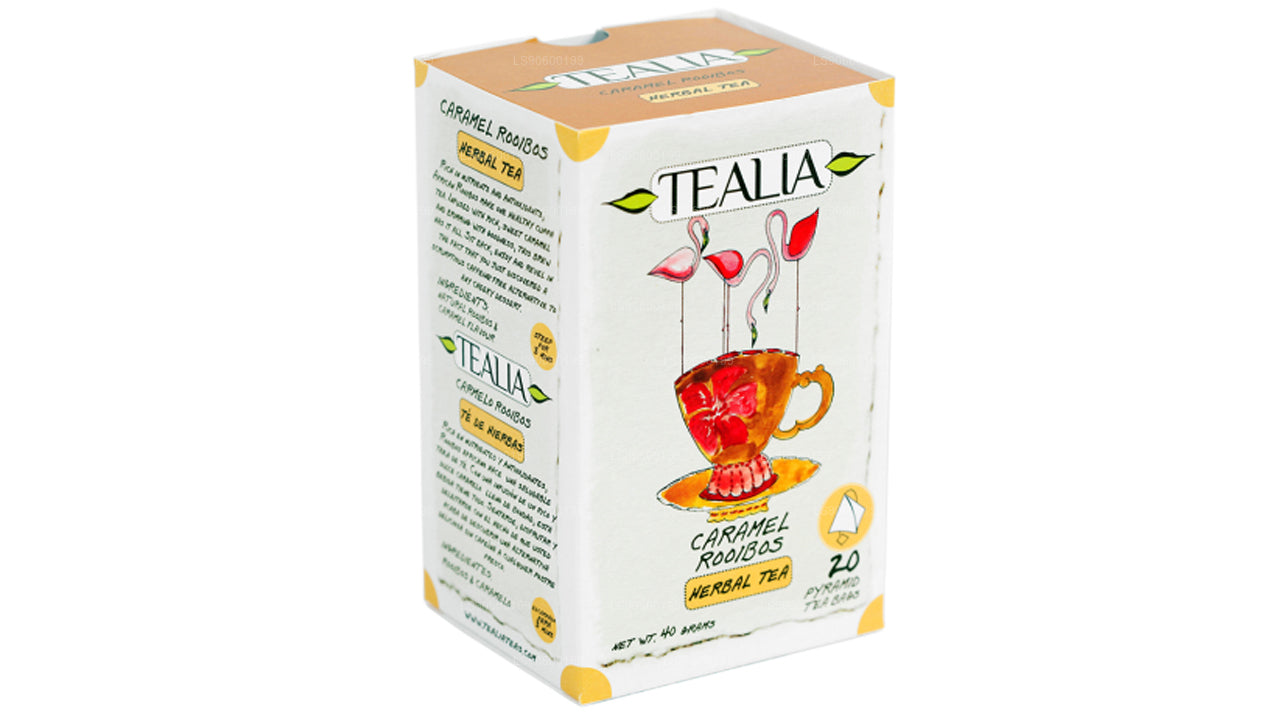 Tealia Caramel Rooibos – Pyramiden-Aufgussbeutel (40 g)