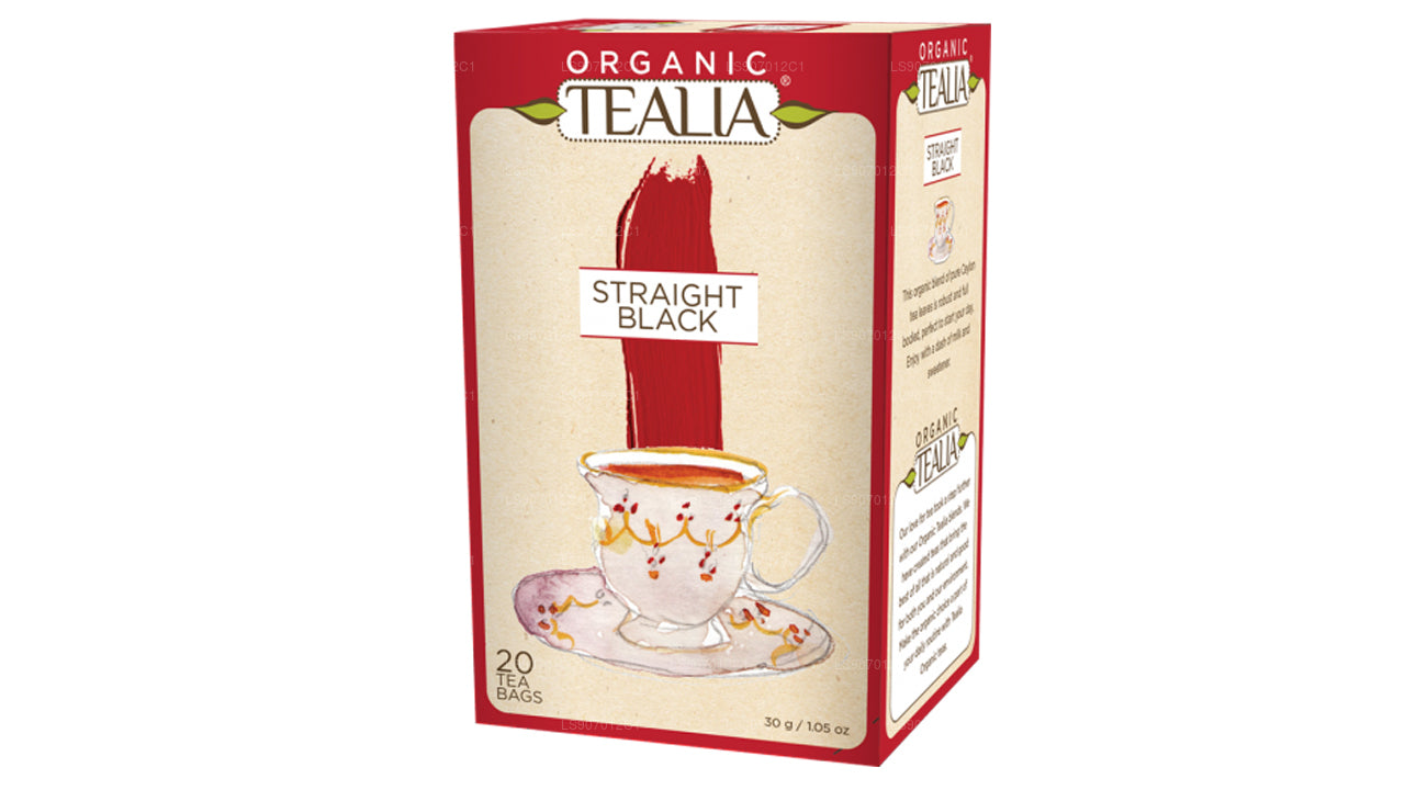 Tealia Organic Straight Black – 20 Umschlagteebeutel (30 g)