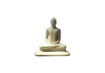 Buddha-Statue/ Farbe: Weiß Materialien: Stein (Größe: ca. 15 cm x 10 cm)