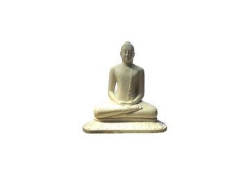 Buddha-Statue/ Farbe: Weiß Materialien: Stein (Größe: ca. 23 cm x 19 cm)